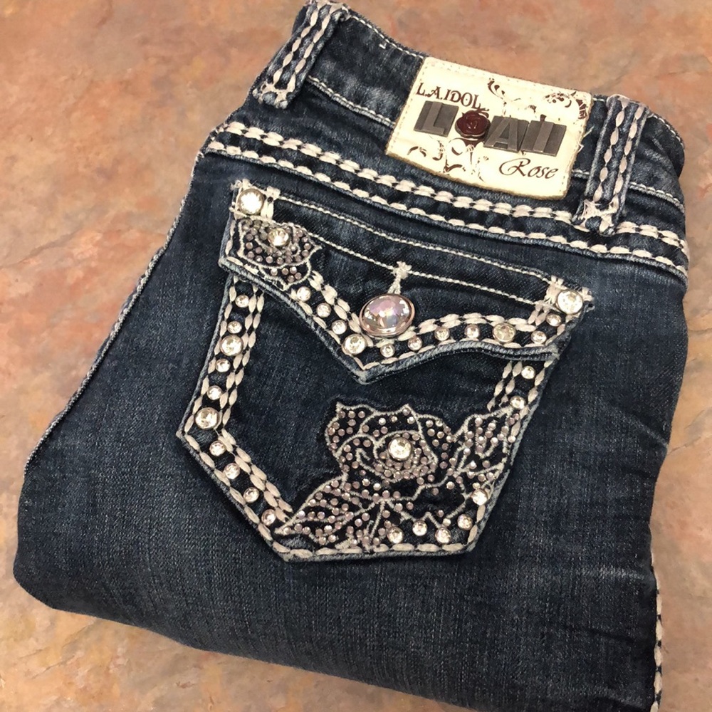 VINTAGE L.A. IDOL PREMIUM JEANS 28x34 CRYSTAL DECORATIONS 😎